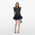 Navy Taffeta Skirt
