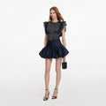Navy Taffeta Skirt
