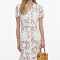 White Lace Collared Midi Dress