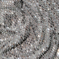 Grey Rhinestone Mesh Midi Dress