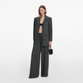 Grey Rhinestone Pinstripe Trousers