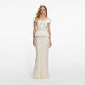 Cream Boucle Maxi Dress