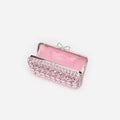 Pink Satin Crystal Clutch Bag
