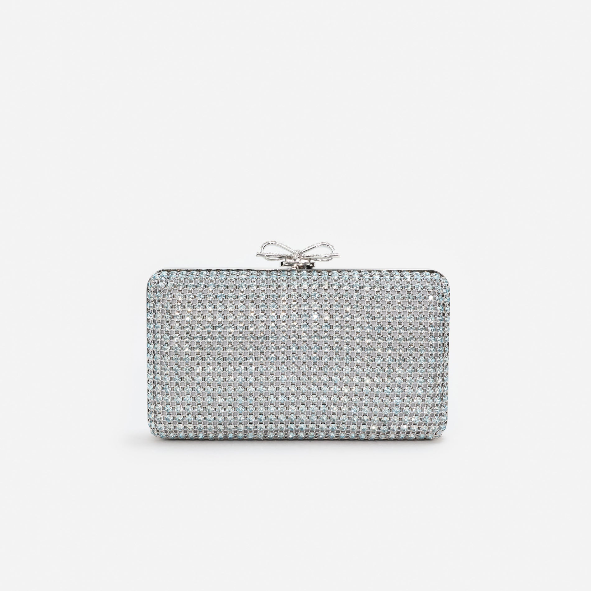 Blue Crystal Chainmail Clutch Bag