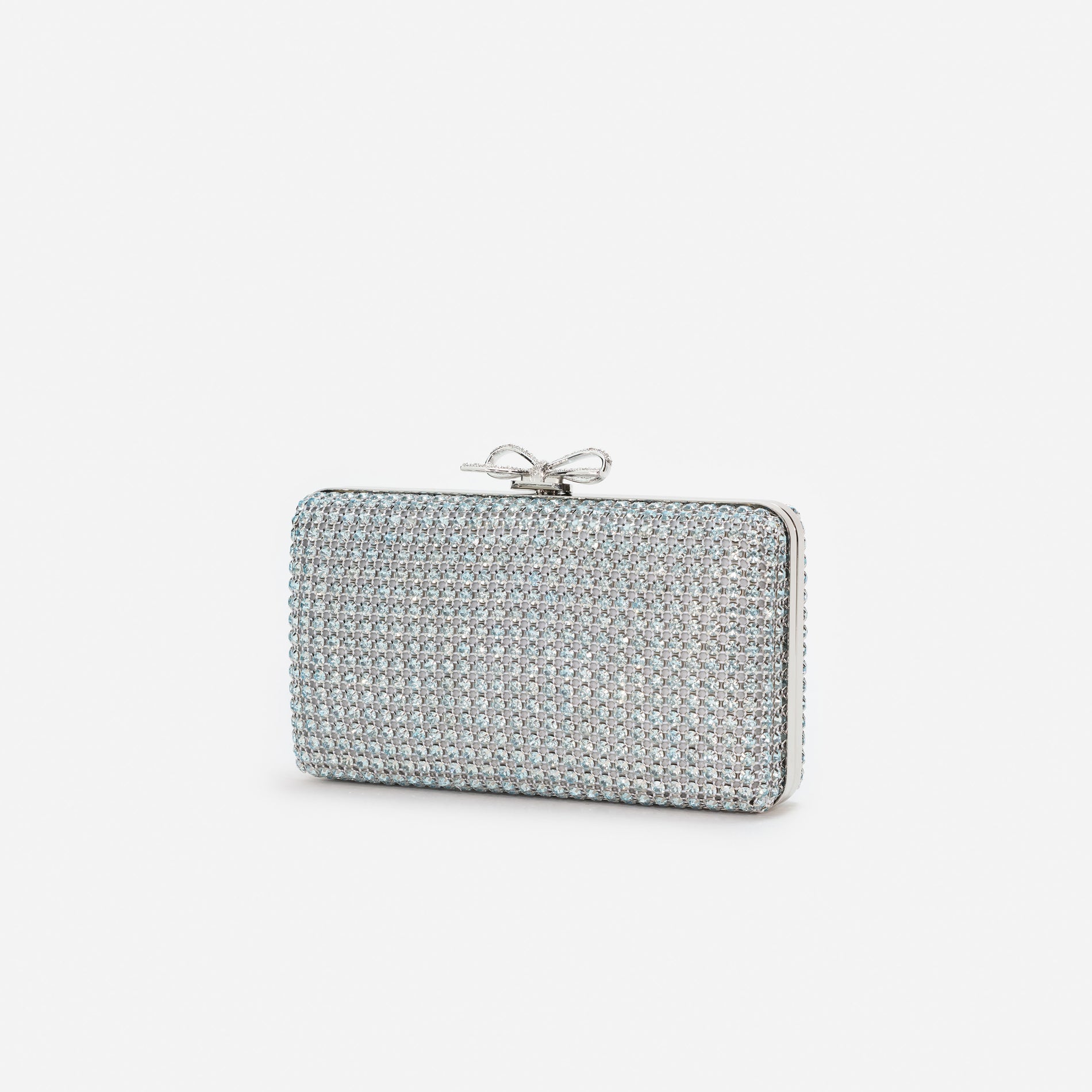 Blue Crystal Chainmail Clutch Bag