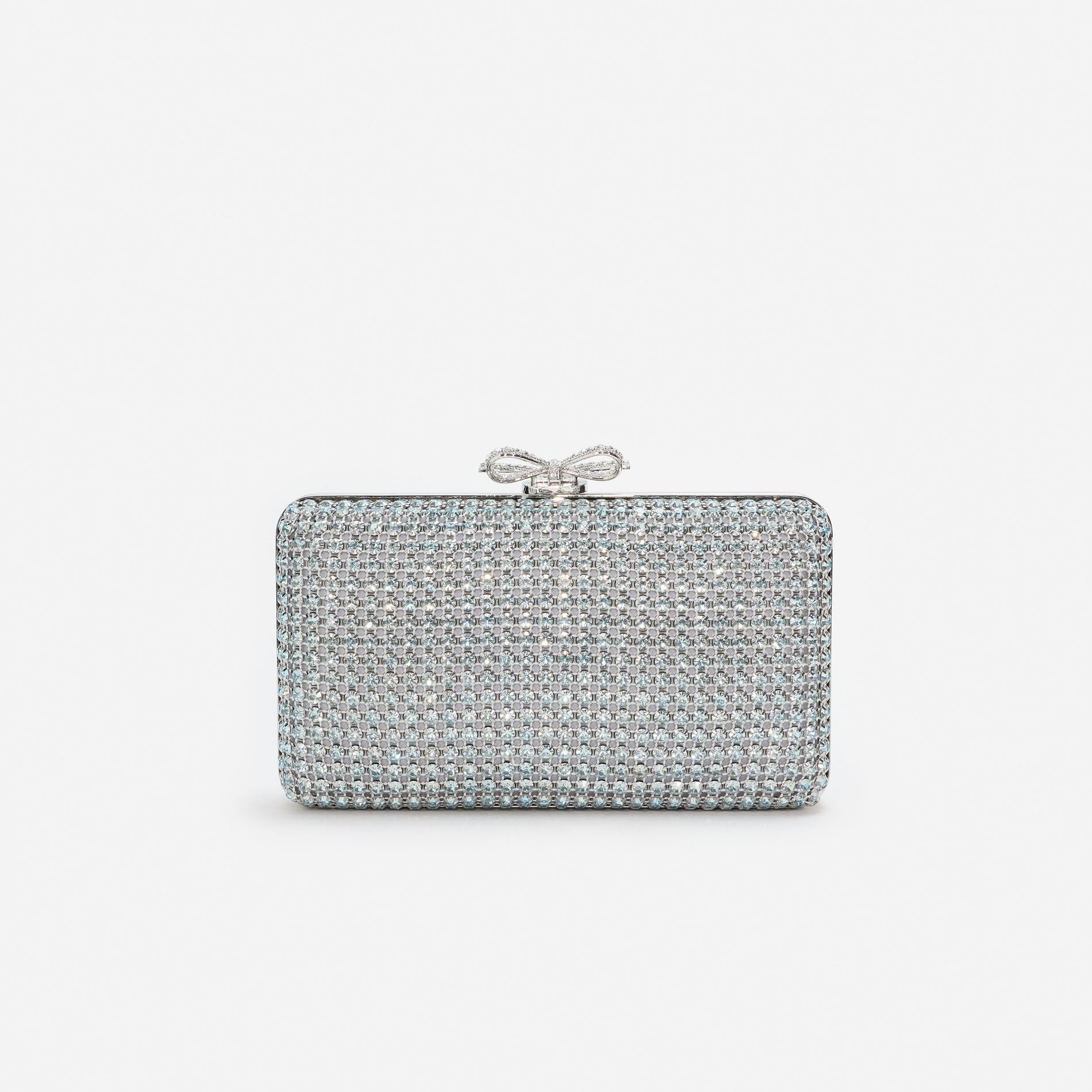 Blue Crystal Chainmail Clutch Bag