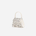 Cream Multi Crystal Mini Bag