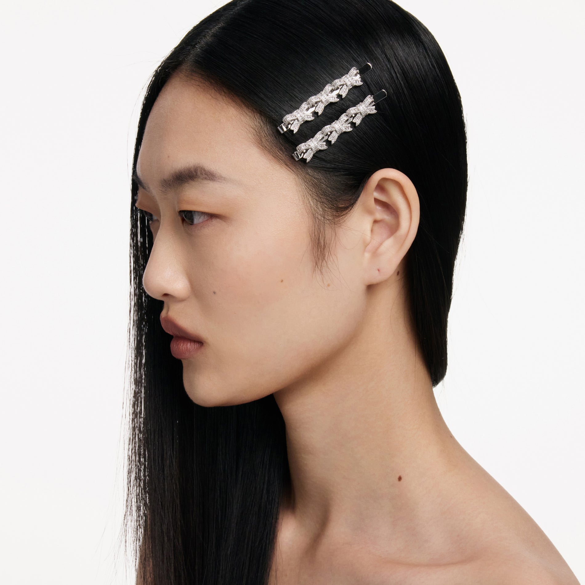 Crystal Bow Hair Slides