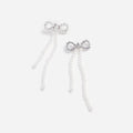 Pearl Bow Dangle Earrings