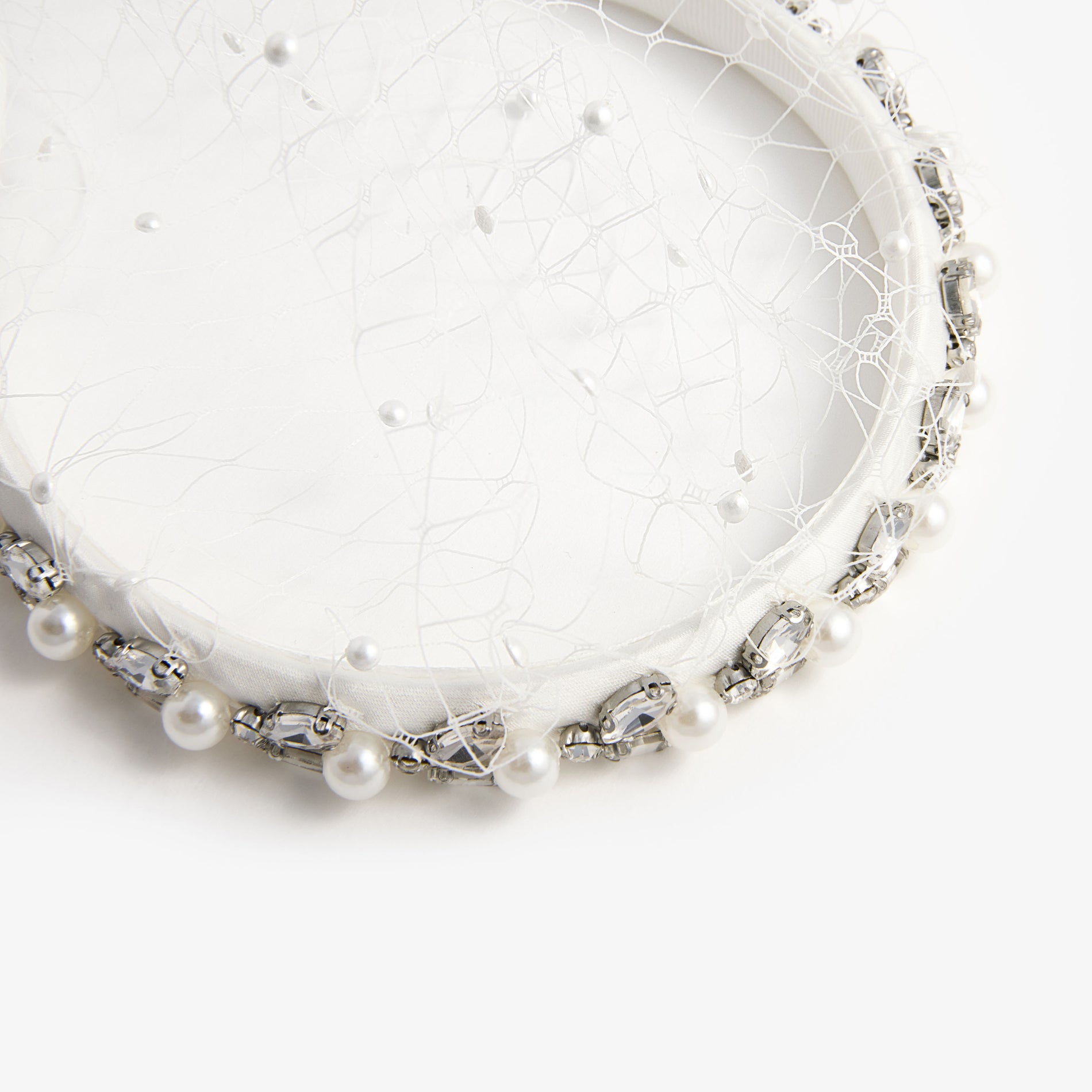 Pearl Embellished Veil Headband