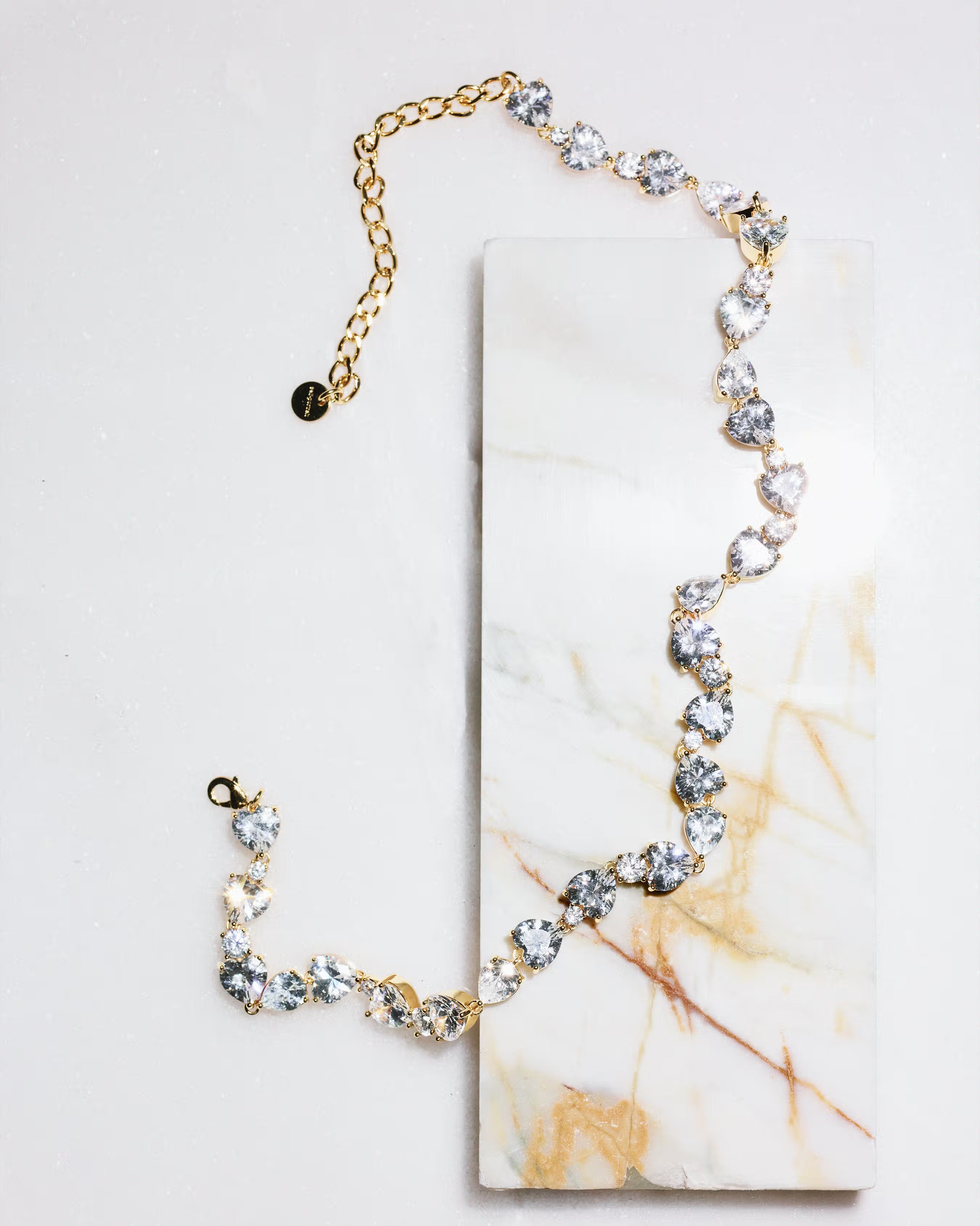 Gold Heart Crystal Necklace