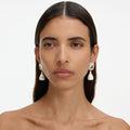 Crystal Embellished Pearl Drop Earrings