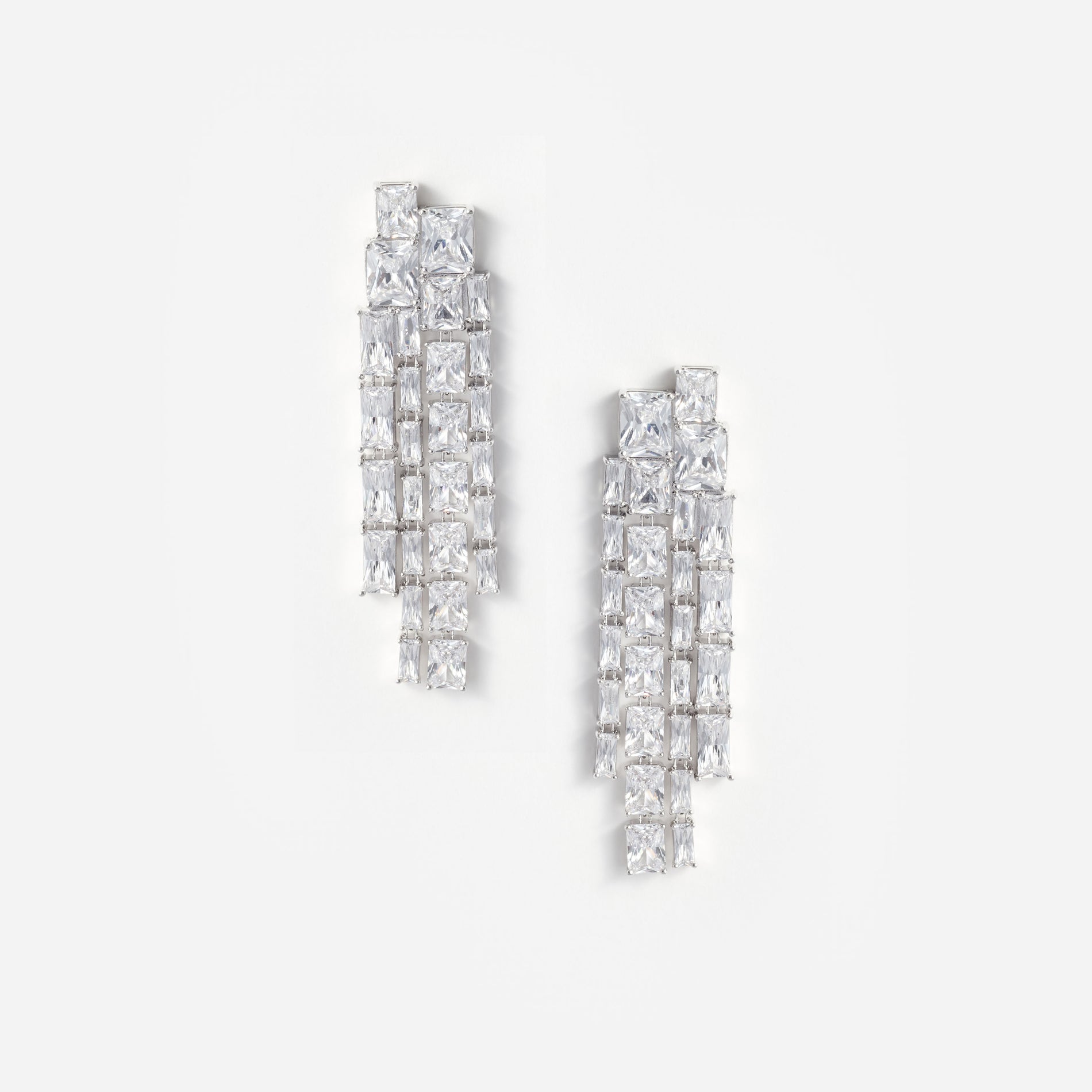 Square Crystal Dangle Earrings