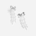 Bow Pearl Waterfall Earrings