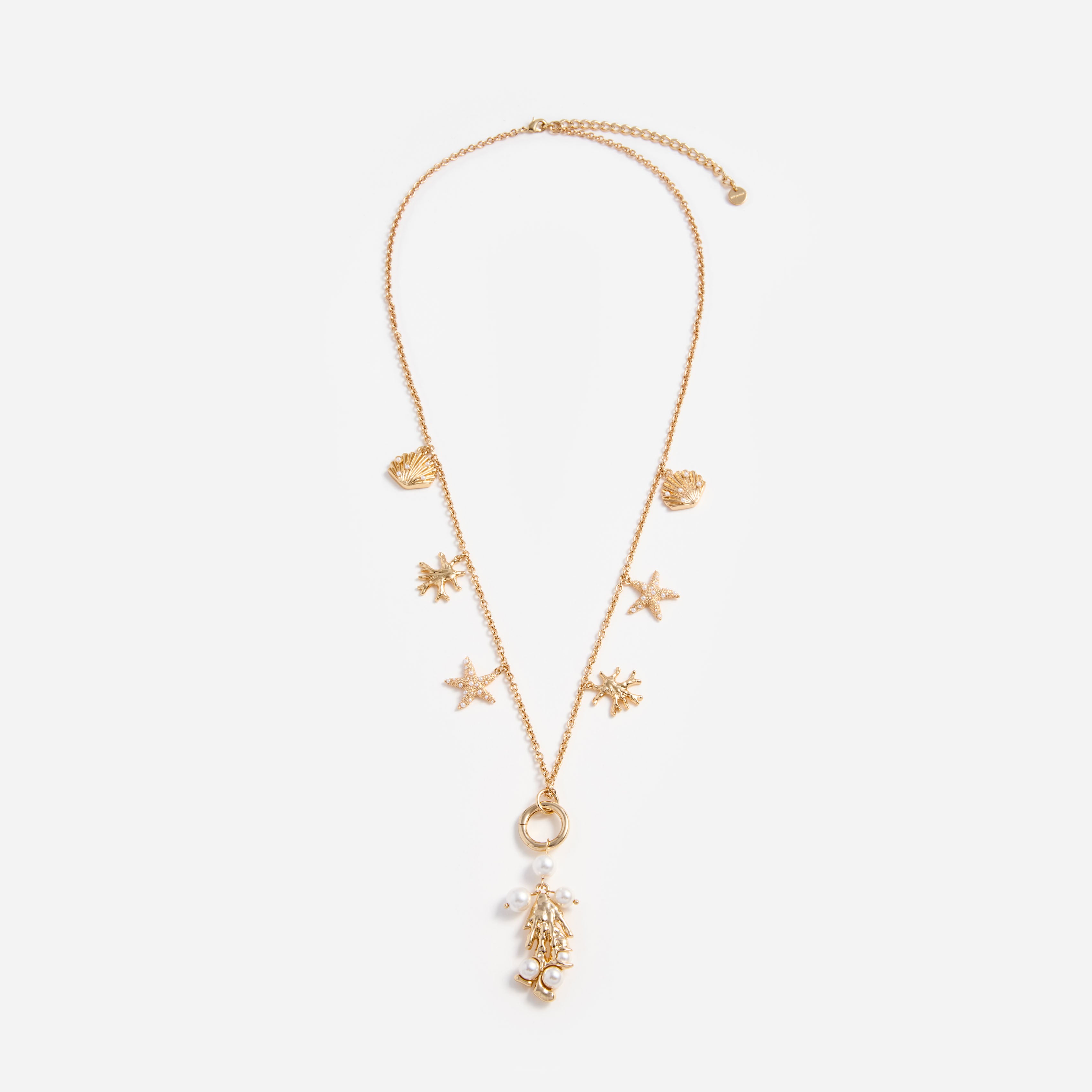 Gold Coral Charm Necklace