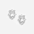 Silver Crystal Cluster Earrings