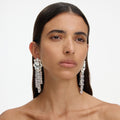 Silver Crystal Cluster Dangle Earrings
