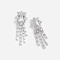 Silver Crystal Cluster Dangle Earrings