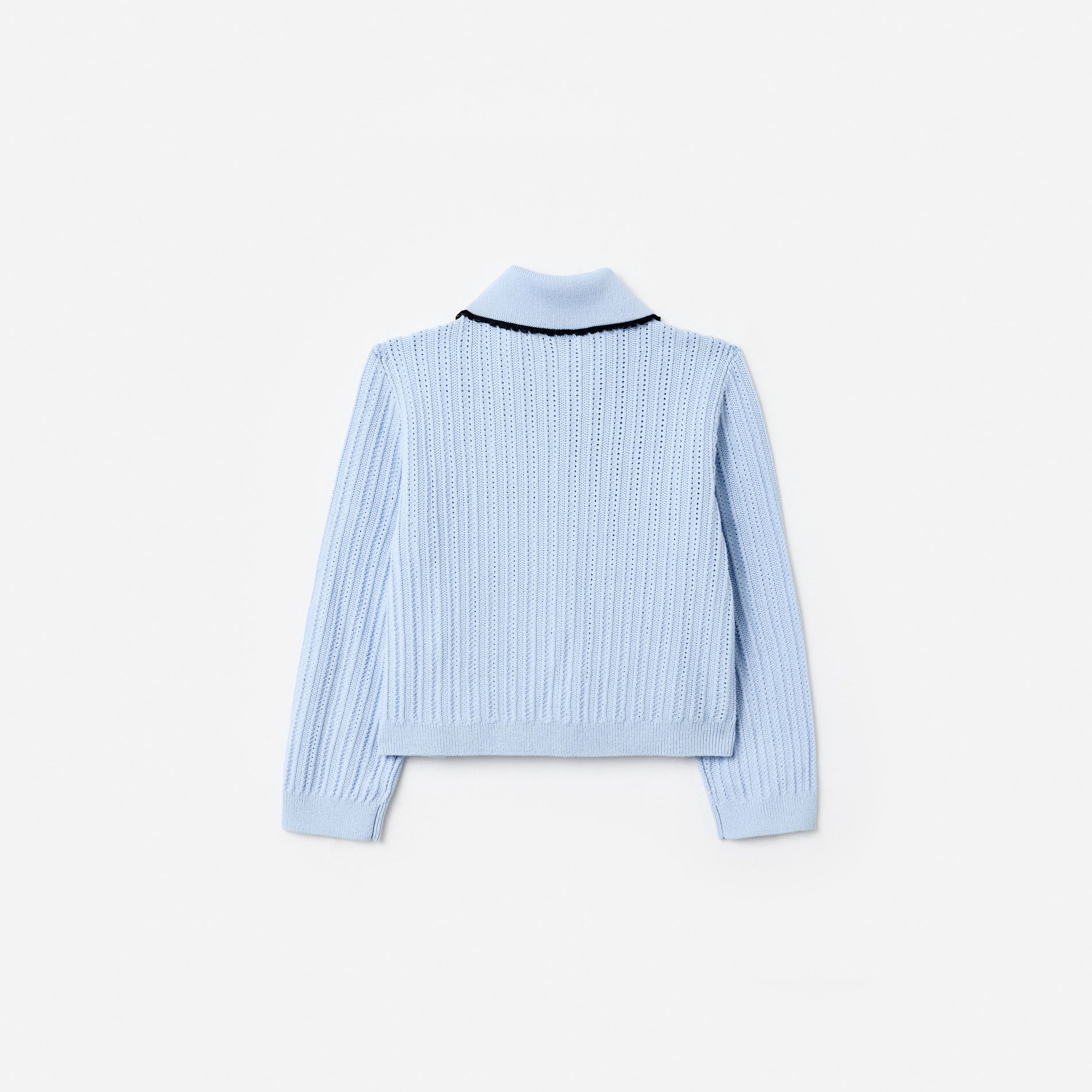 Blue Frill Trim Cardigan