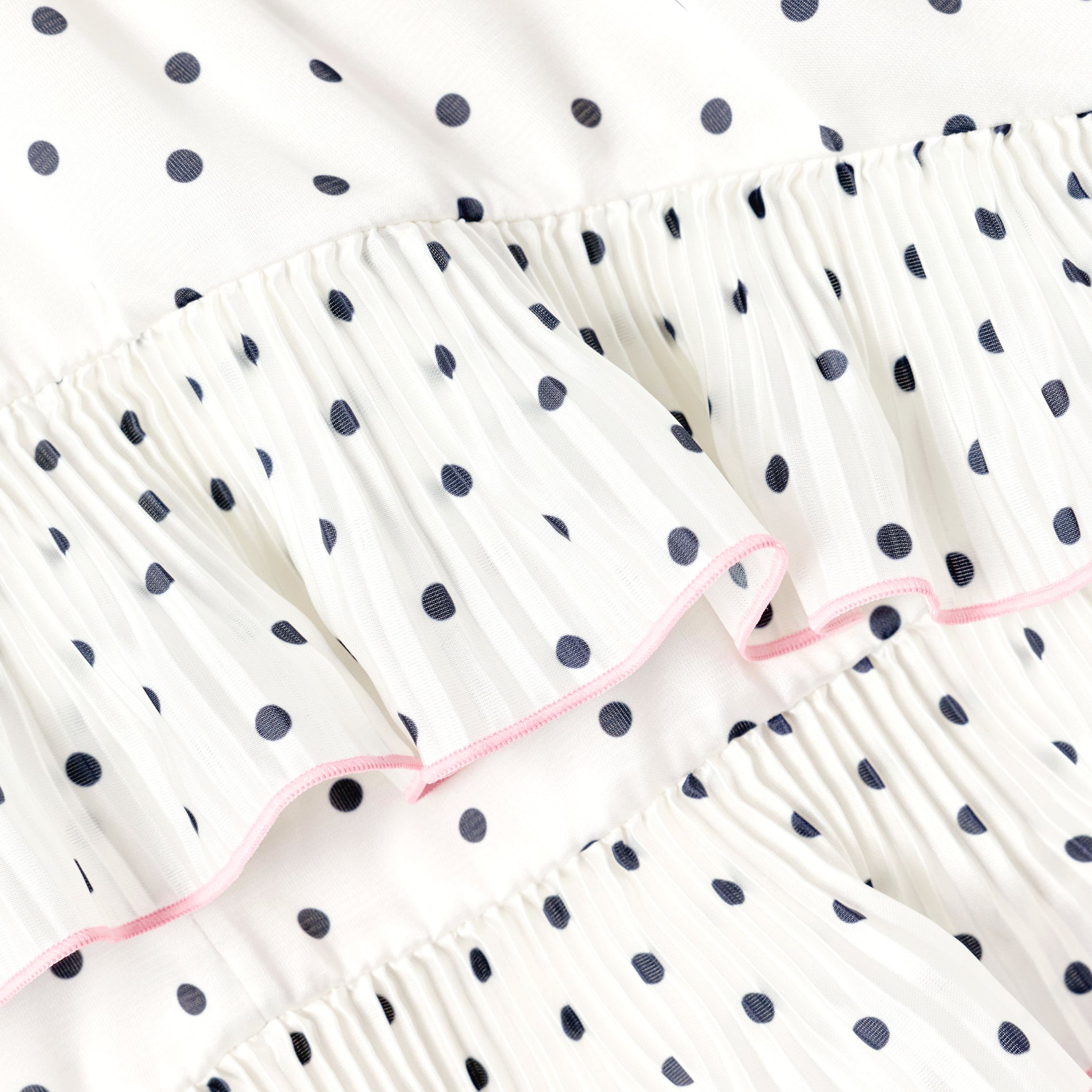 Cream Polka Dot Frill Skirt