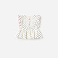 Cream Polka Dot Frill Top