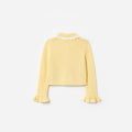 Yellow Pointelle  Frill Cardigan