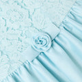 Aqua Taffeta Lace Bow Dress