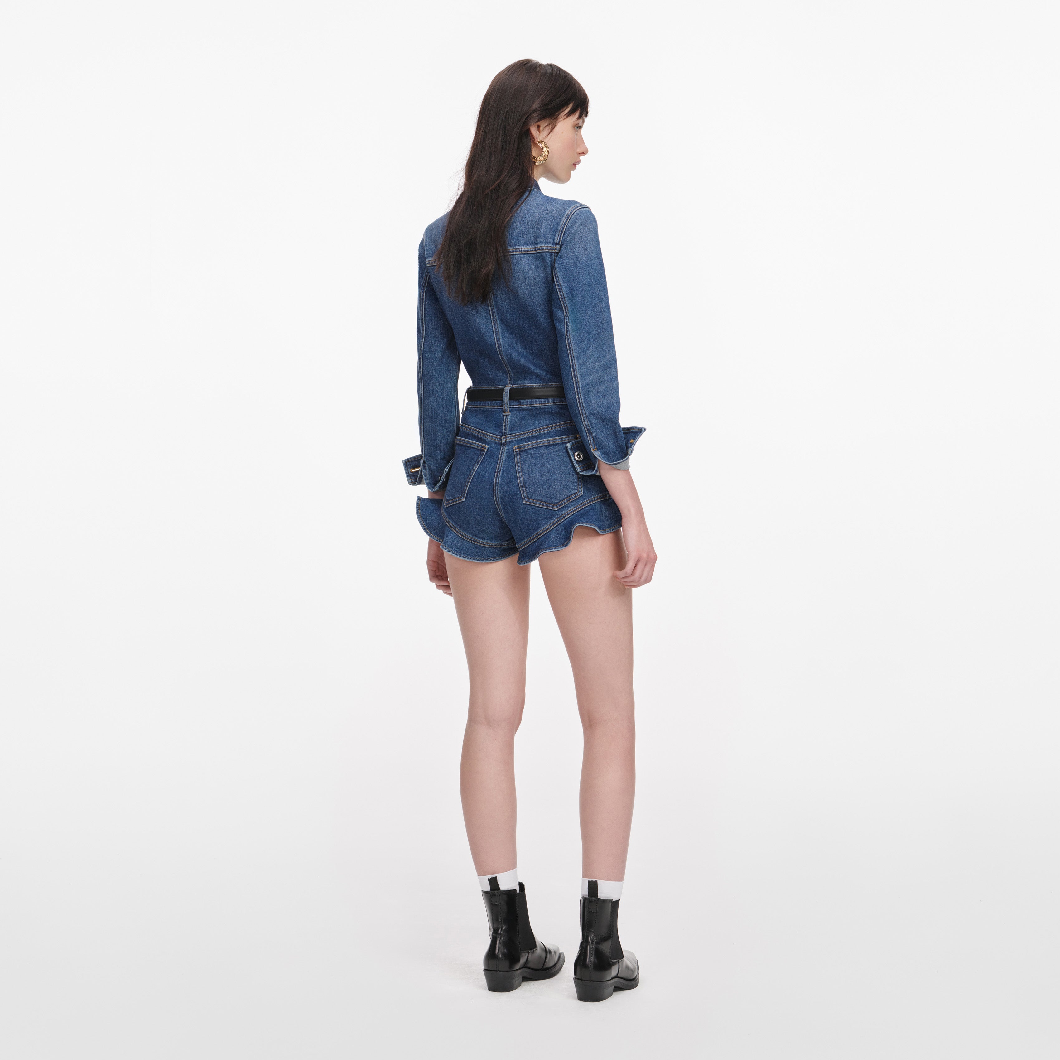 Denim Frill Playsuit