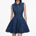 Denim Broderie Mini Dress