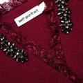 Burgundy Crystal Trim Cardigan