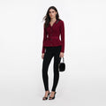 Burgundy Crystal Trim Cardigan