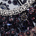 Navy Floral Sequin Midi Dress