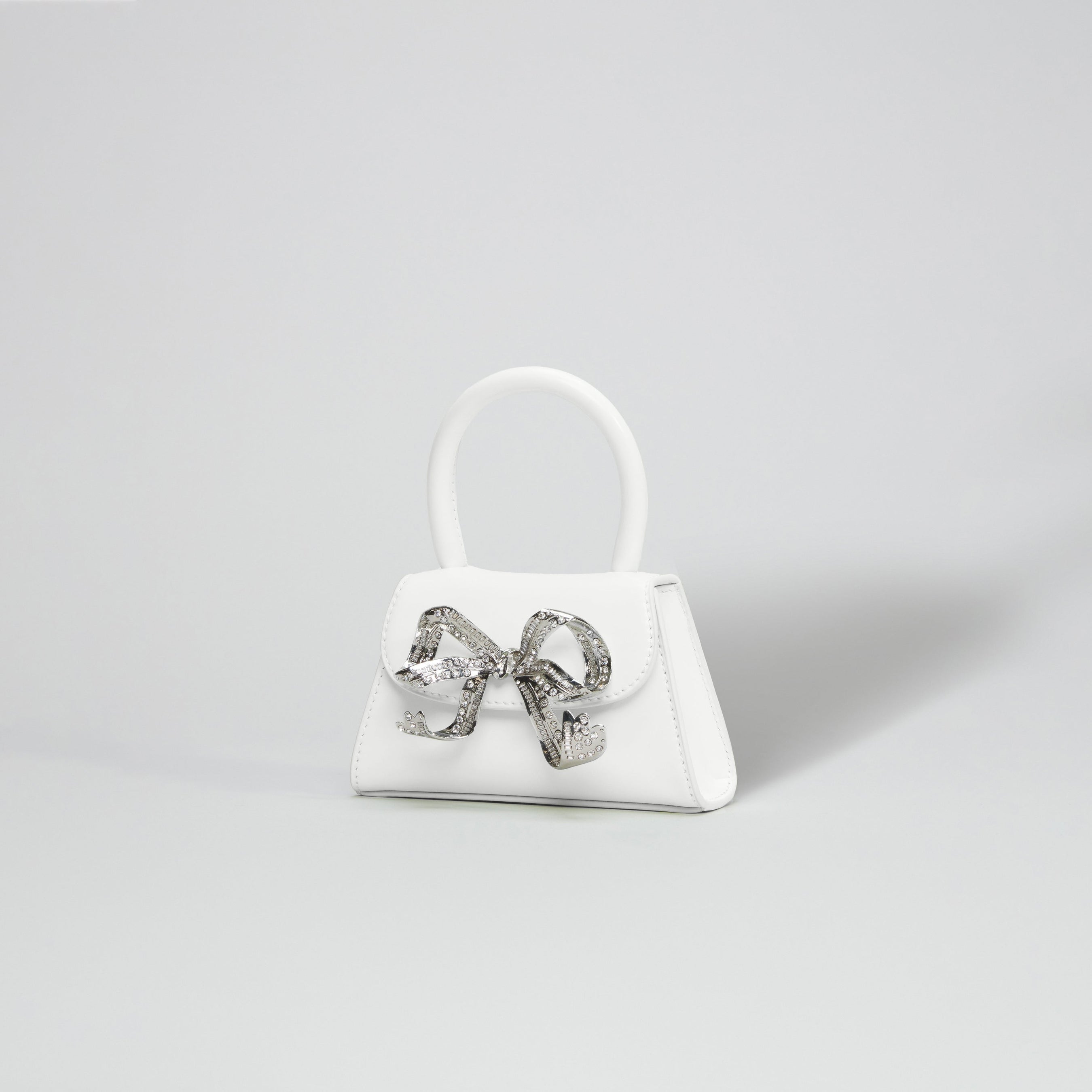 The Bow Micro in White with Diamanté