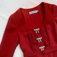 Red Midi Heavy Crepe Dress