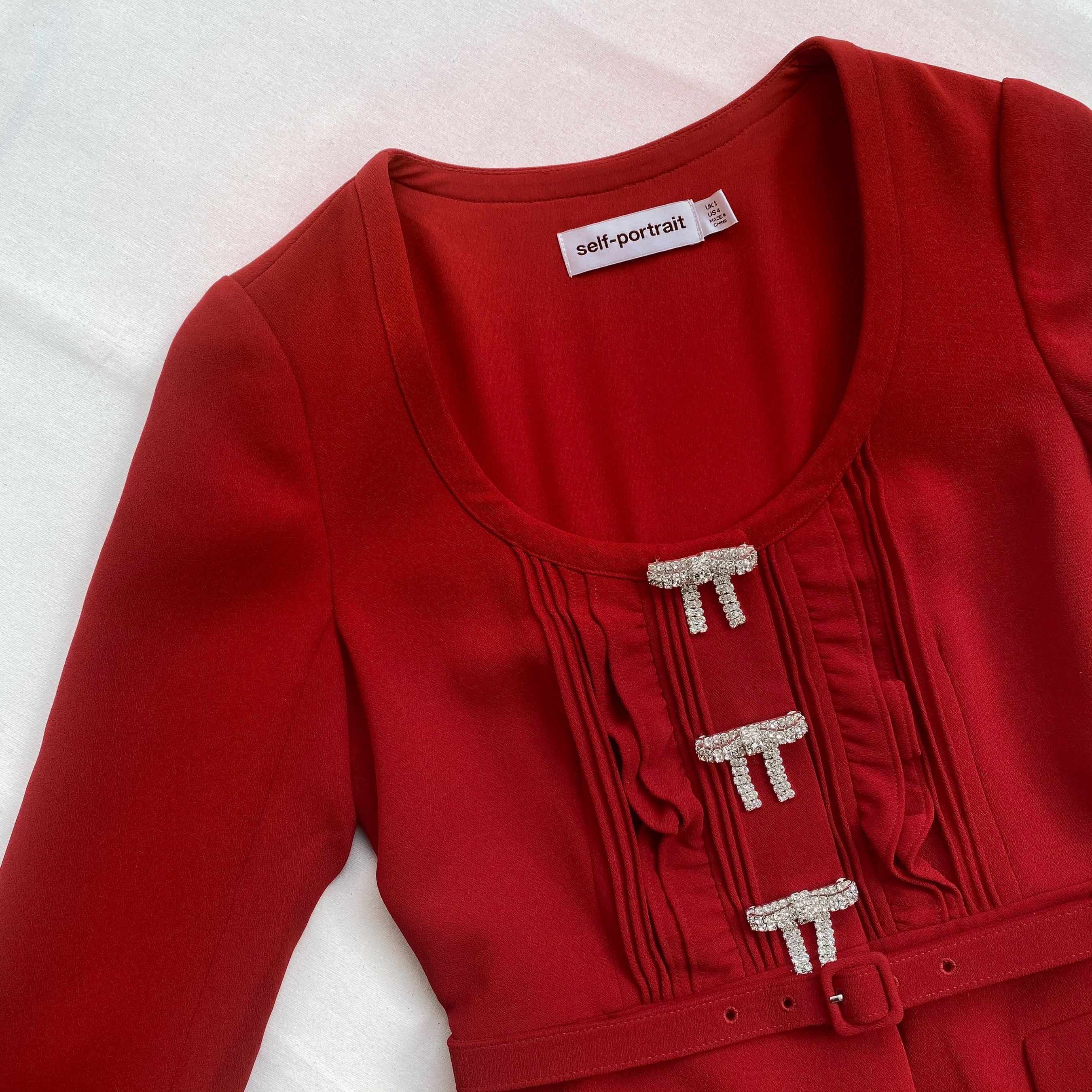 Red Midi Heavy Crepe Dress