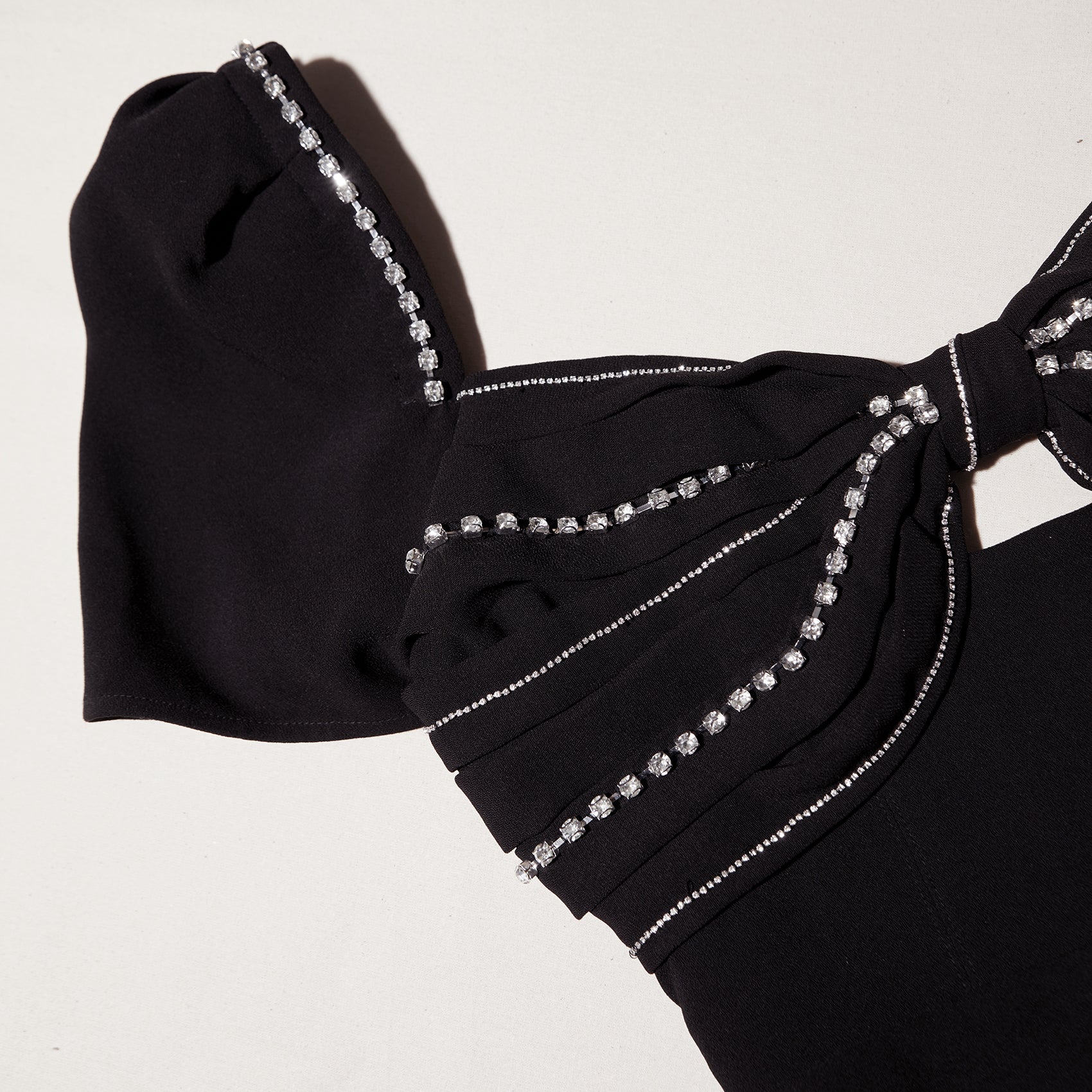 Black Diamante Bust Midi Dress