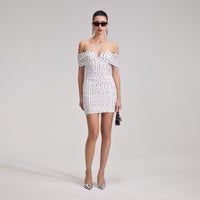 Polka Dot Off Shoulder Mini Dress