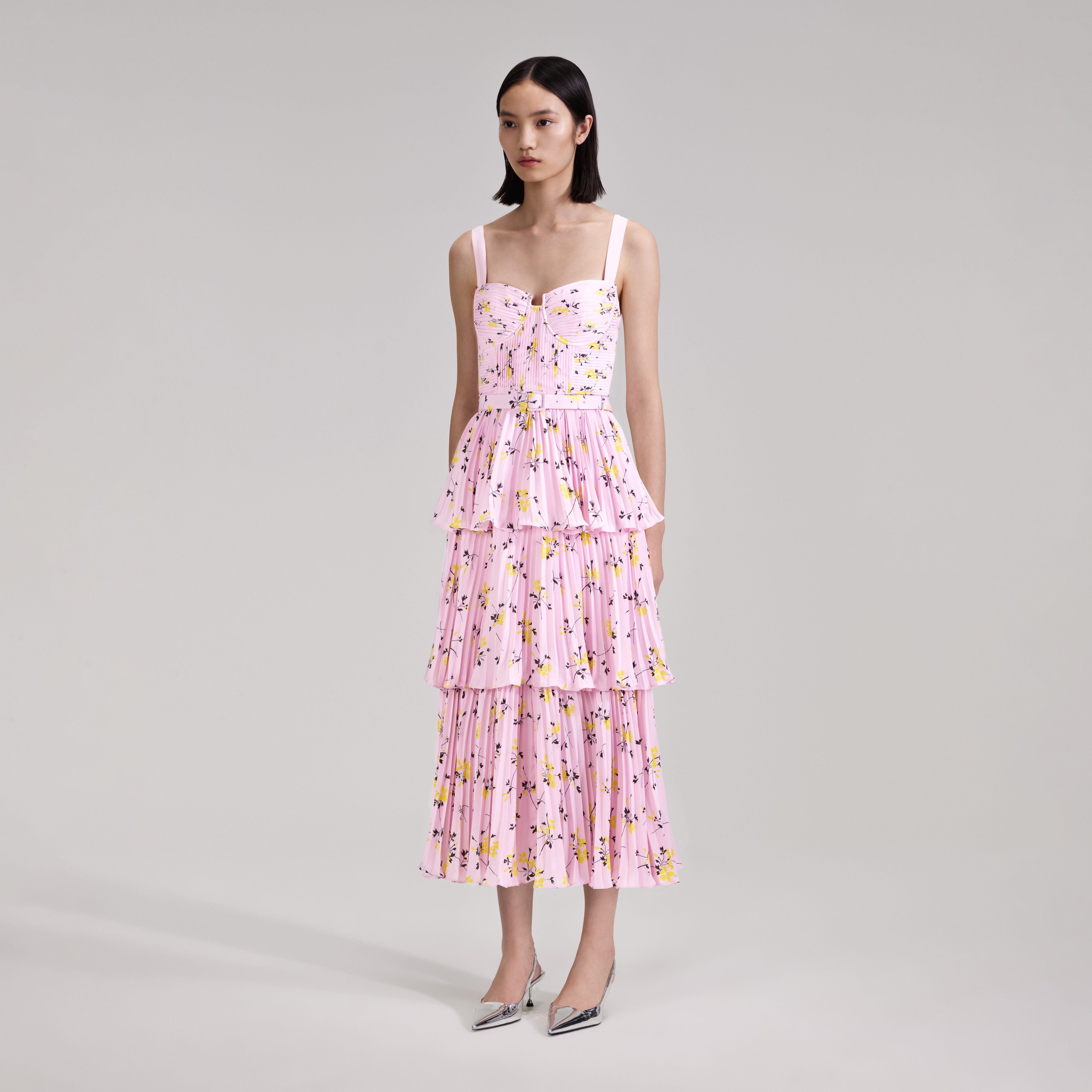 Self portrait shop floral tiered dress