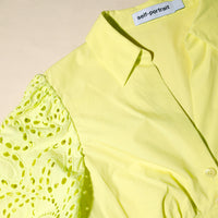 Lime Broderie Top