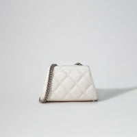 Cream Quilted Shoulder Mini Bow Bag