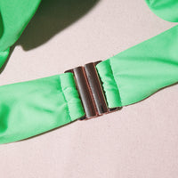 Green Twist Front Bikini Top