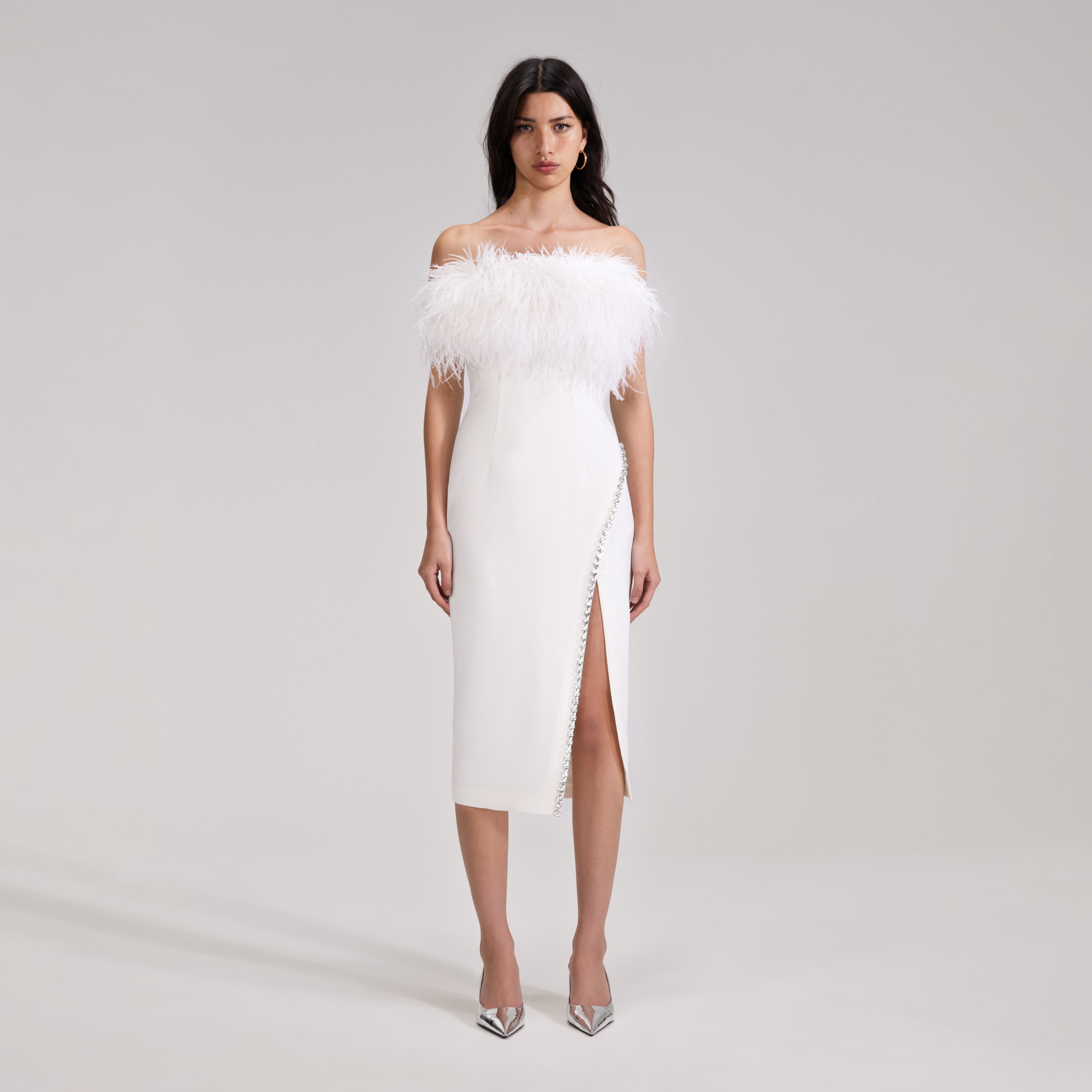 Self portrait white 2024 off shoulder dress