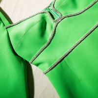 Green Crepe Rhinestone Detail Mini Dress