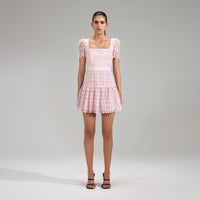 Pink Petal Lace Mini Dress