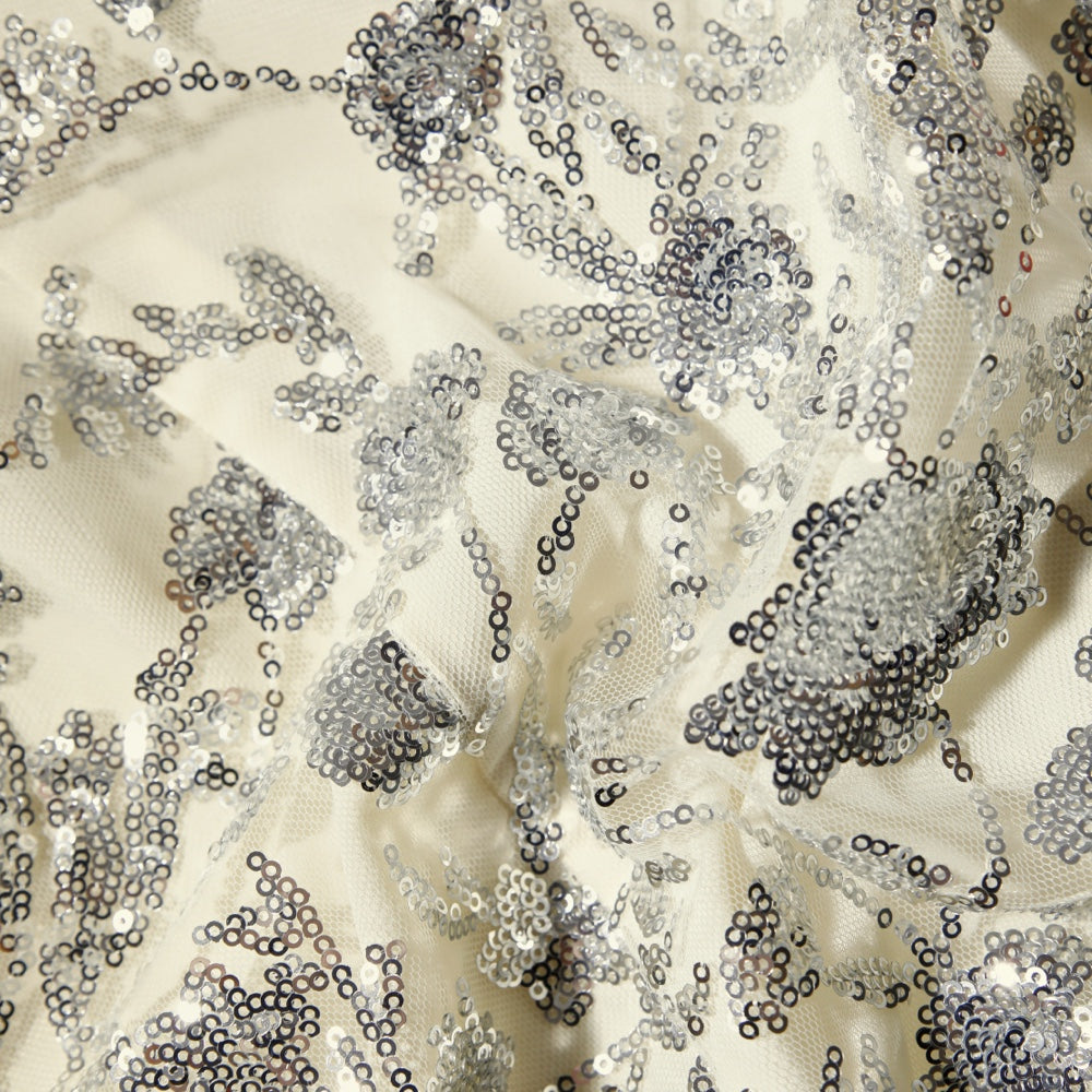 Champagne Sequinned Midi Dress