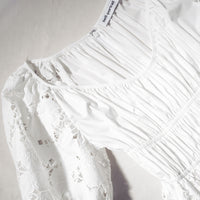 White Cotton Lace Midi Dress