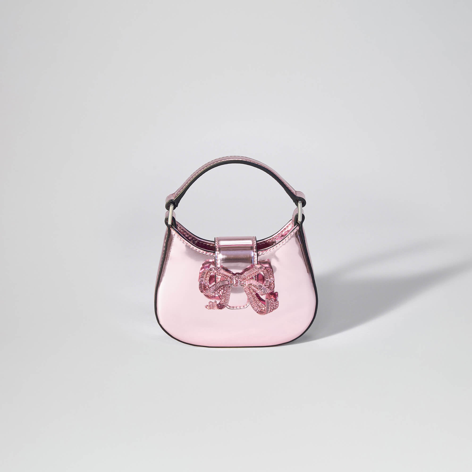 Pink Crescent Bow Micro Bag