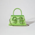 The Bow Mini in Lime Rhinestone