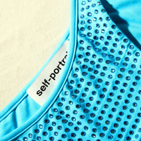 Blue Rhinestone Brazilian Bikini Briefs