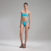 Blue Rhinestone Brazilian Bikini Briefs